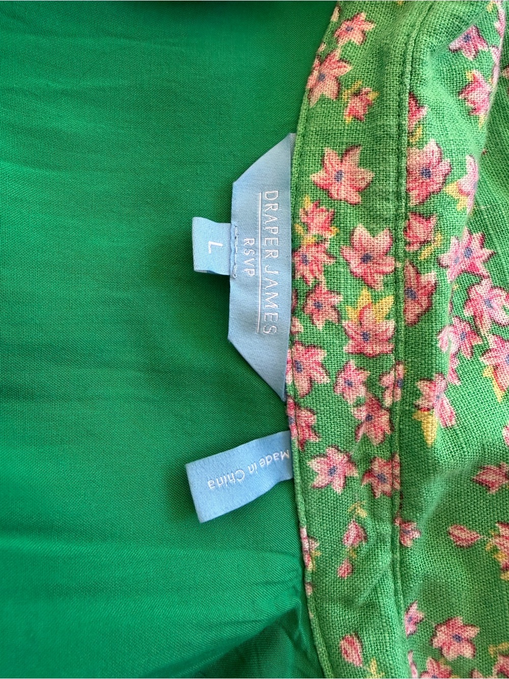 Draper James Green Dress with Pink Floral Trim - Picture 3 of 9